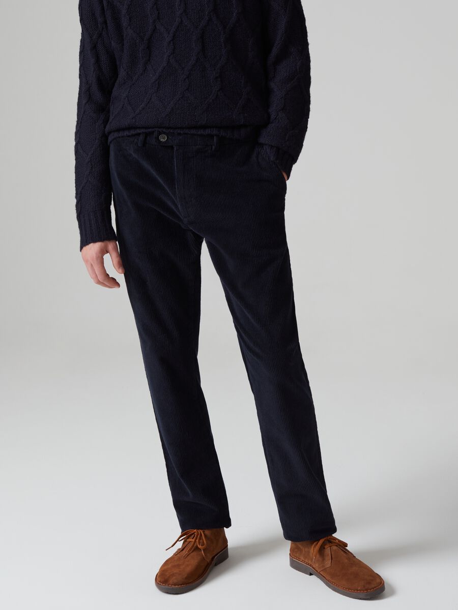 Pantaloni in corduroy stretch_1
