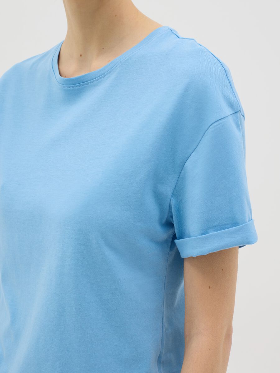 Light blue boxy-fit T-shirt in cotton_3