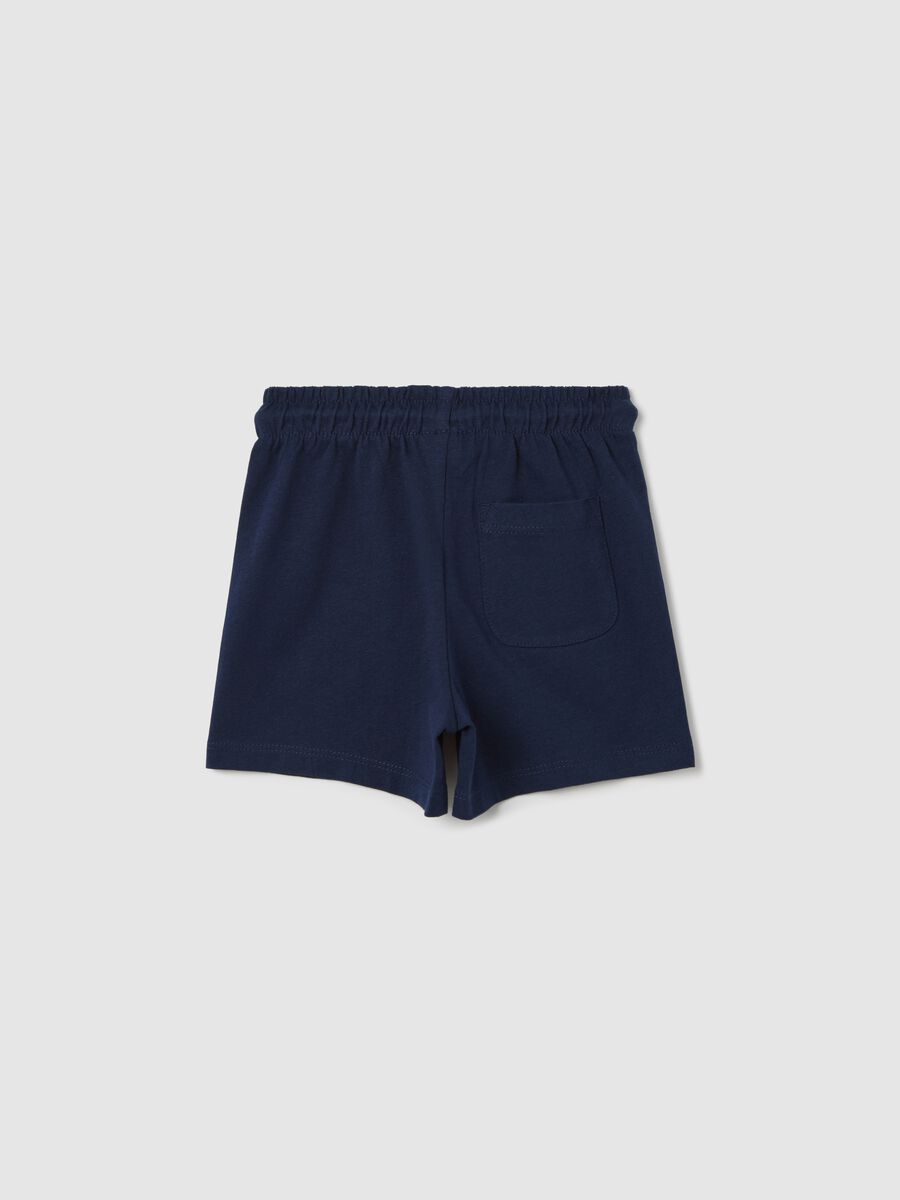 Blue shorts in 100% cotton_1