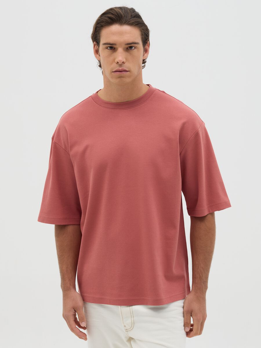 Boxy fit pink cotton t-shirt_0