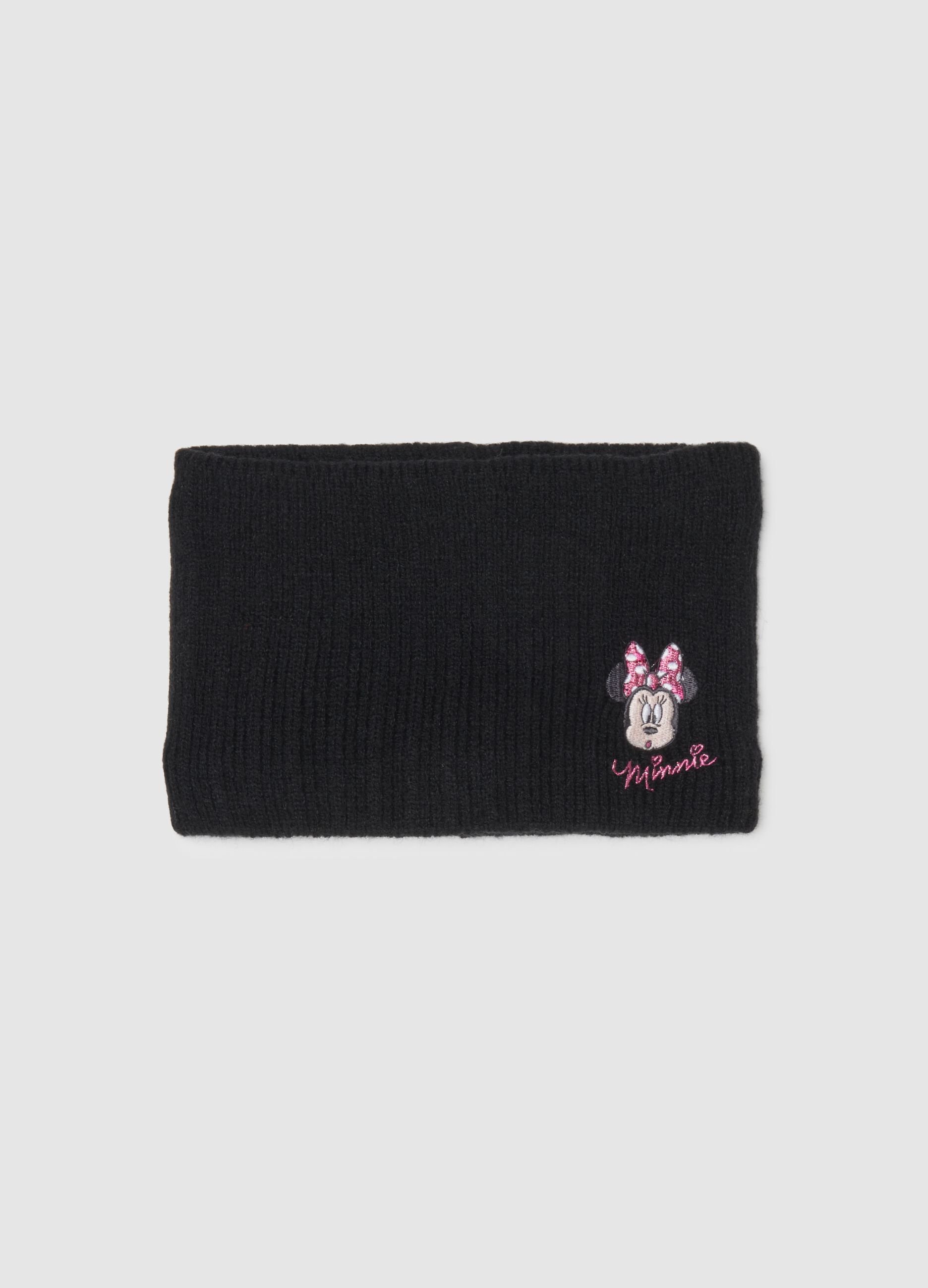 Black Disney embroidered girl's scarf
