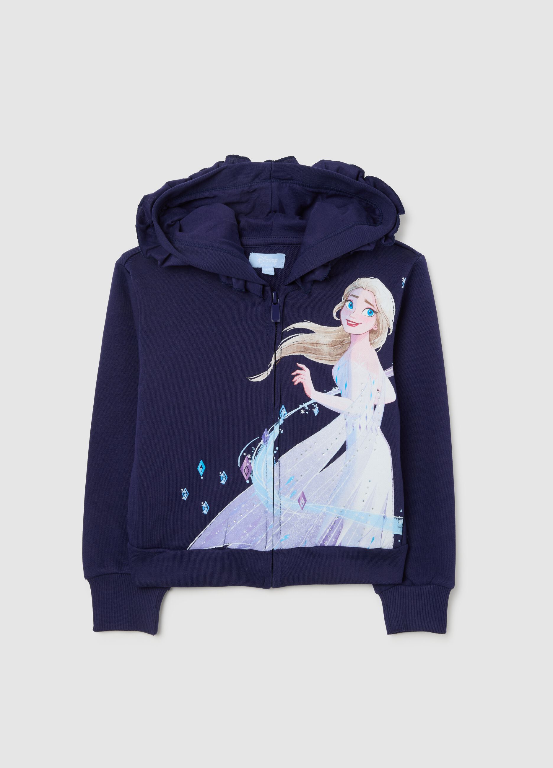 Girls' regular fit purple cotton blend sweatshirt with Frozen print