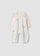White and pink organic cotton set with The Aristocats embroidery for baby girl_0
