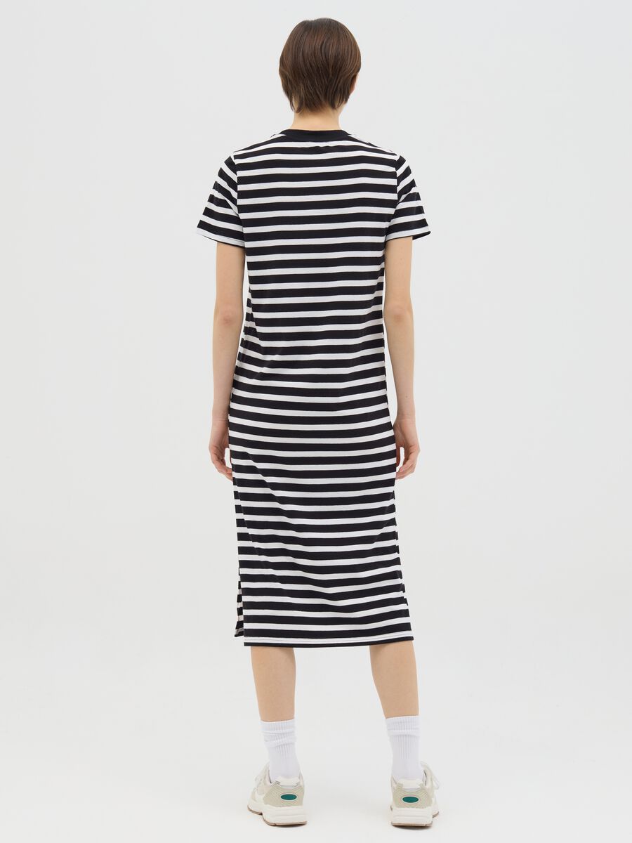 Midi dress in striped stretch cotton_3