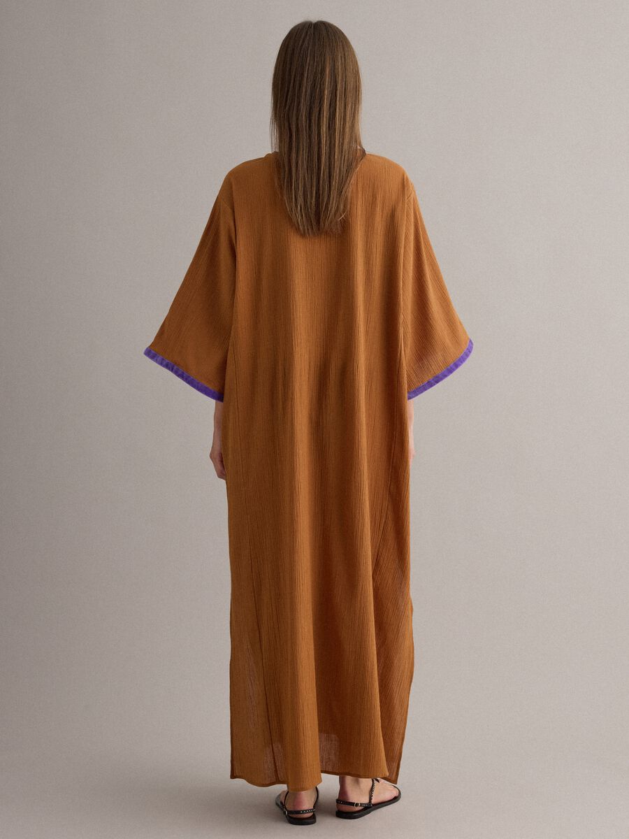 Long Brown Pure Cotton Kaftan_2