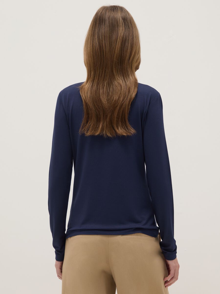 Blue crew neck long sleeve regular fit jumper_2