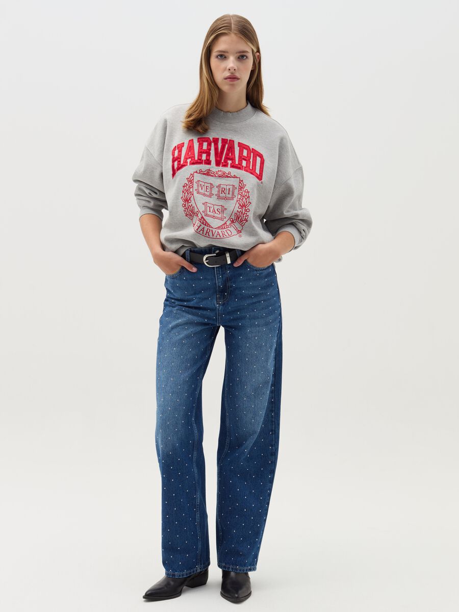 Sweatshirt with "Harvard" embroidery and print_1