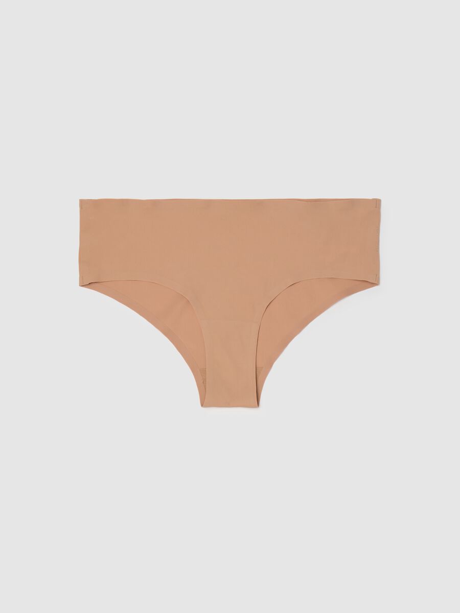 Women's beige stretch fabric regular fit briefs_0