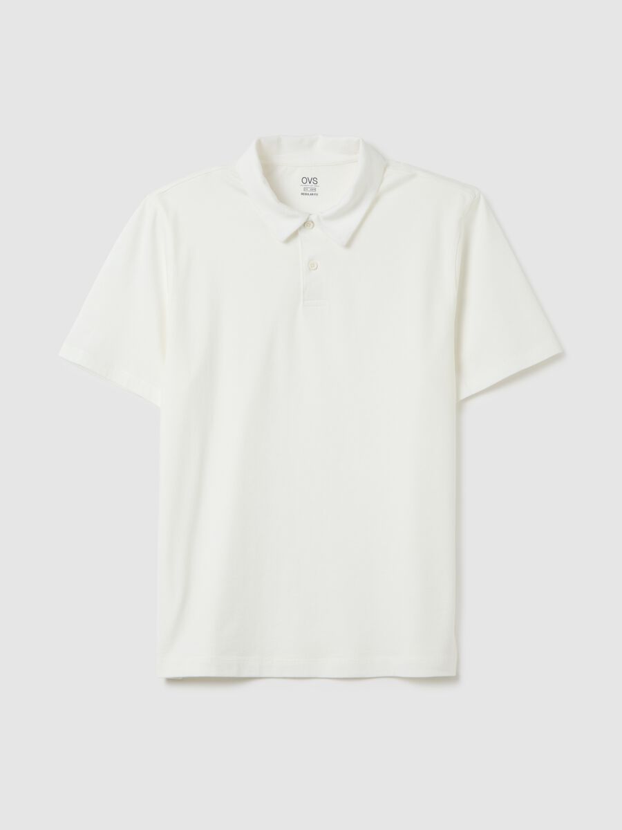 Polo da uomo in puro cotone bianca regular fit_0