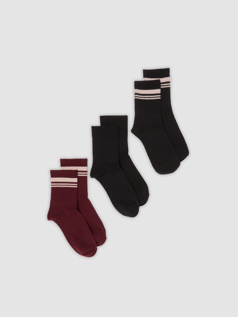 Three-pack of multicolour socks in stretch organic cotton_0
