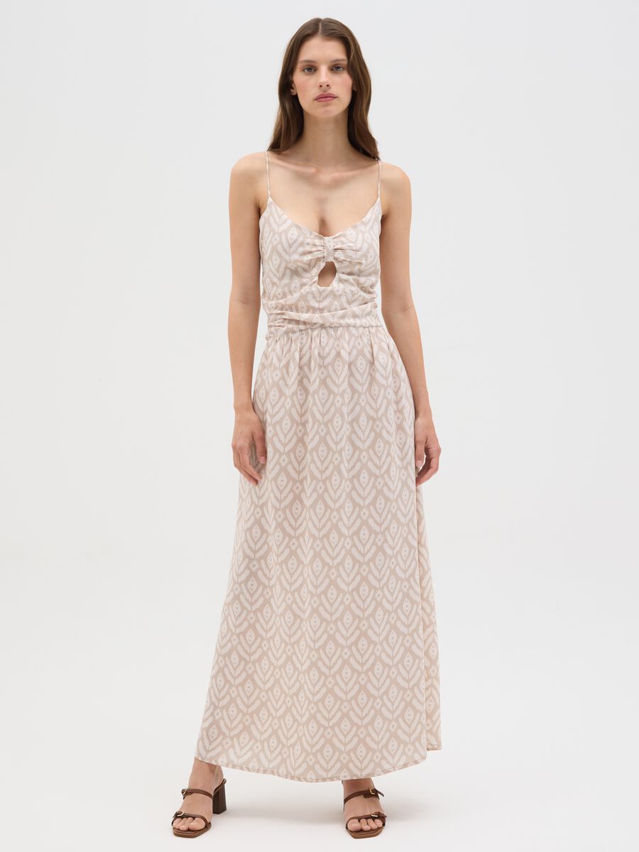 Women's long dress in pure multicolour viscose slim fit_0