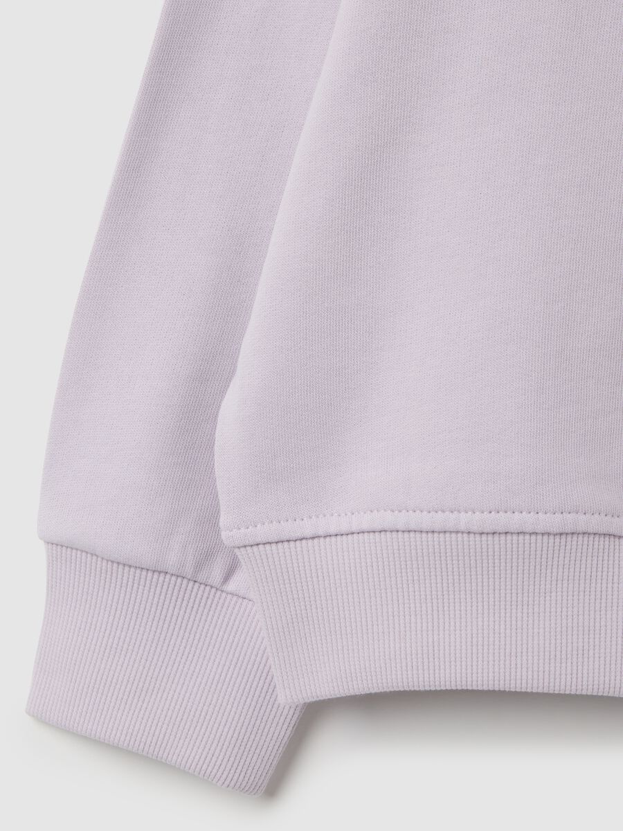 Girl's violet pure cotton sweatshirt regular fit with text_3