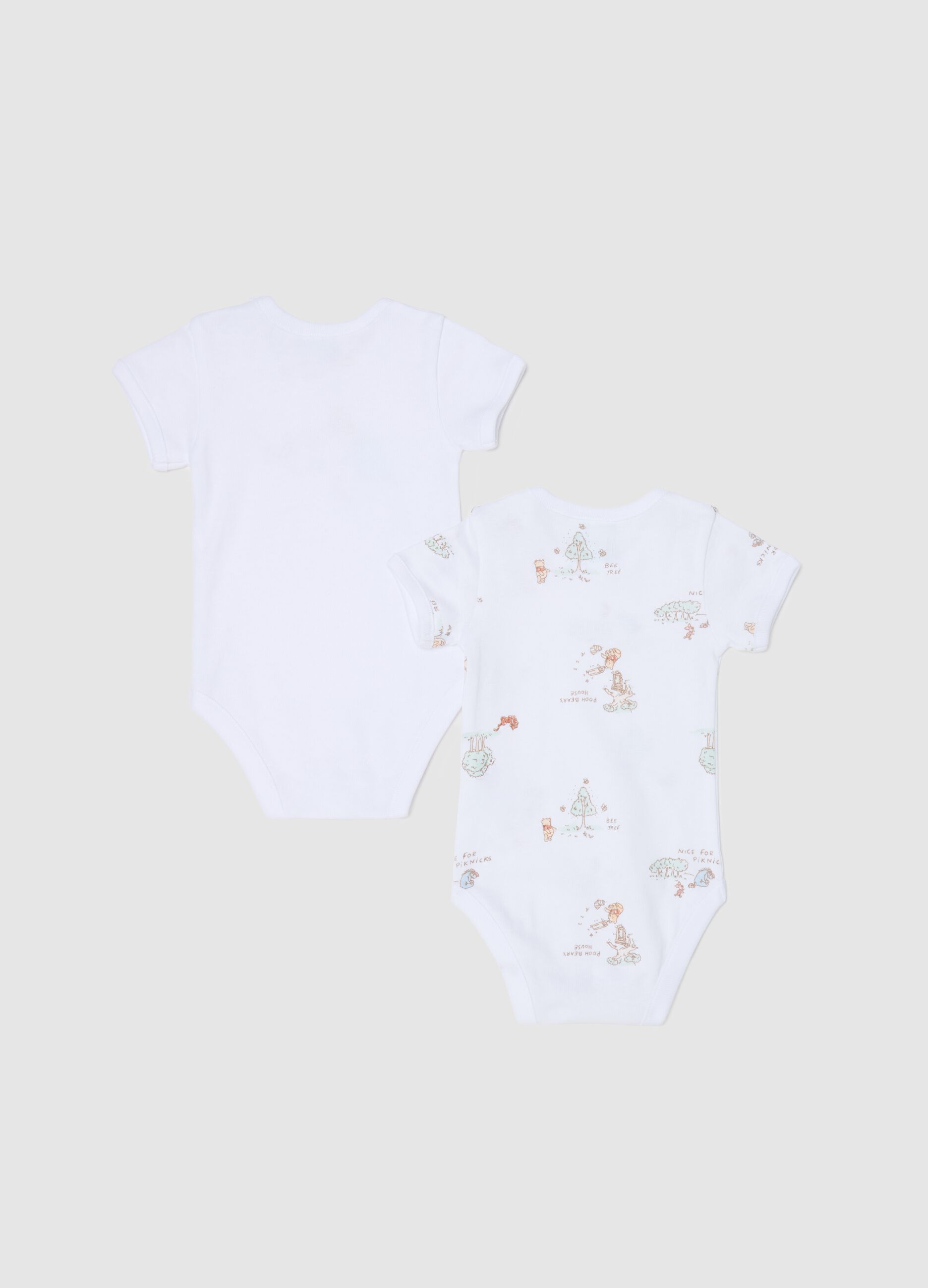 Two-pack short-sleeved bodysuits with Winnie the Pooh print