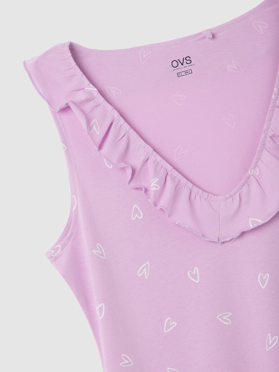Camicia da notte da donna in puro cotone viola_5