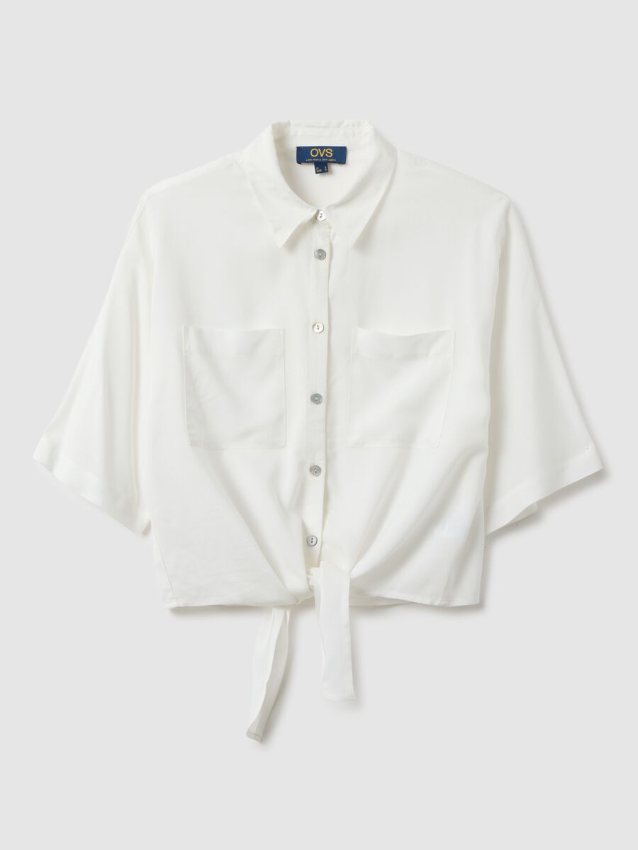 White pure viscose regular fit shirt_4