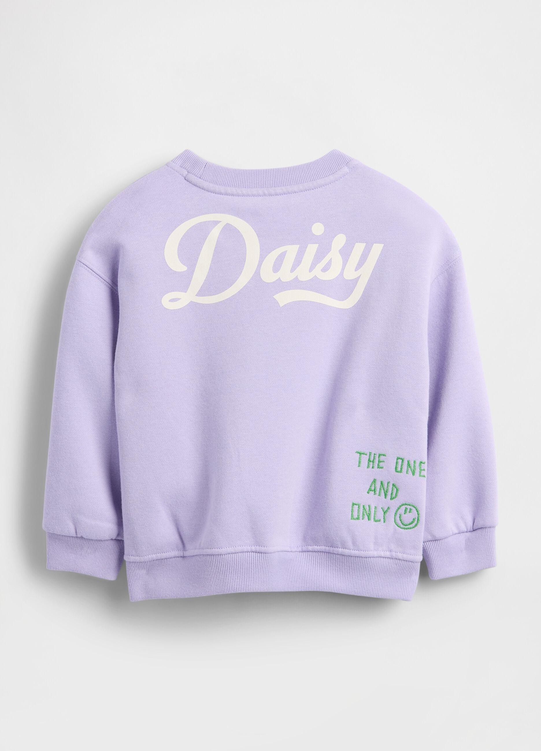 Felpa viola in cotone con stampa Daisy Duck
