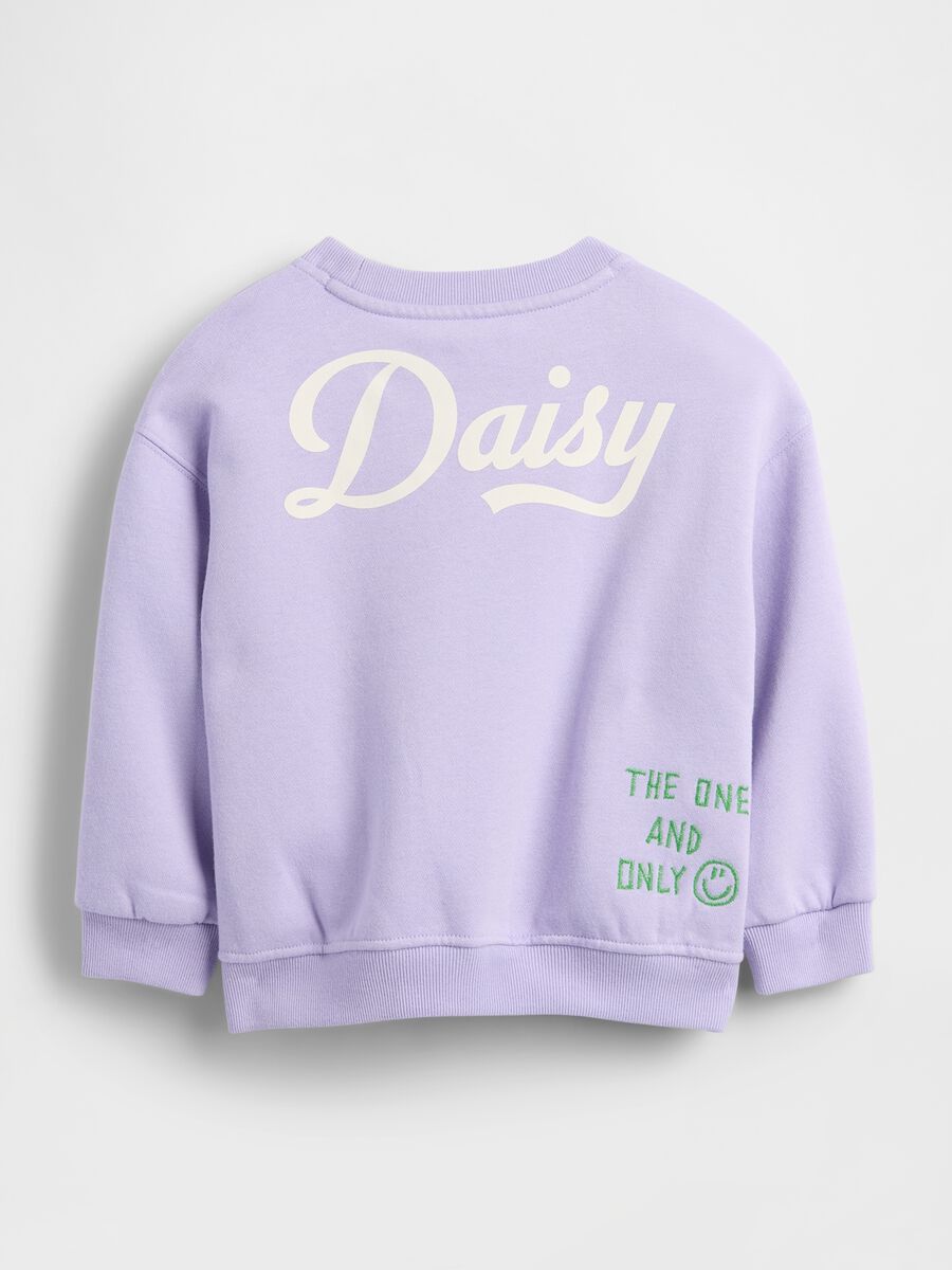 Felpa viola in cotone con stampa Daisy Duck_1
