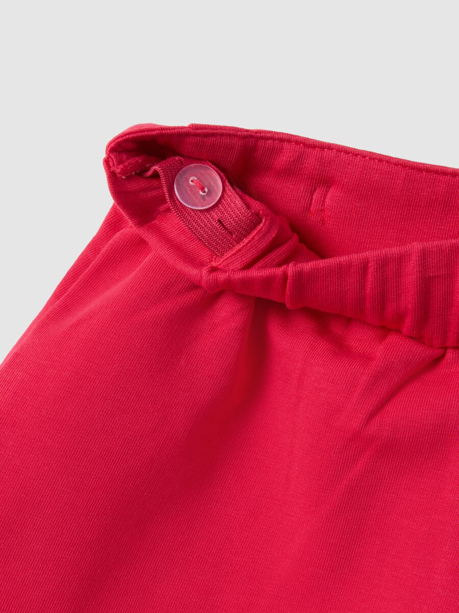 Shorts in cotone elasticizzato rosso da bimba regular fit con Minnie_3