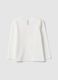 T-shirt a maniche lunghe in puro cotone bianca da bimba con stampe_1