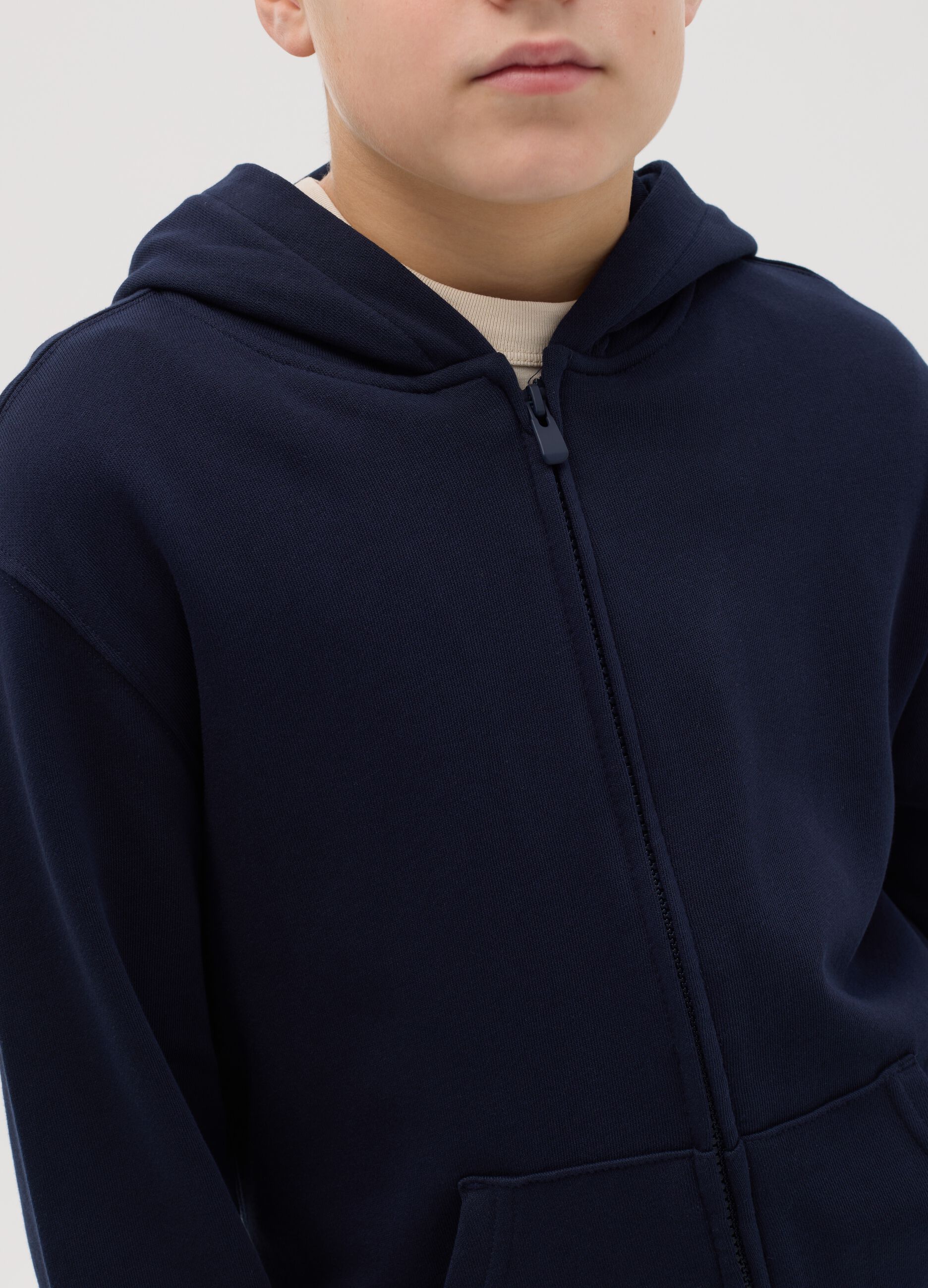 French terry full-zip hoodie