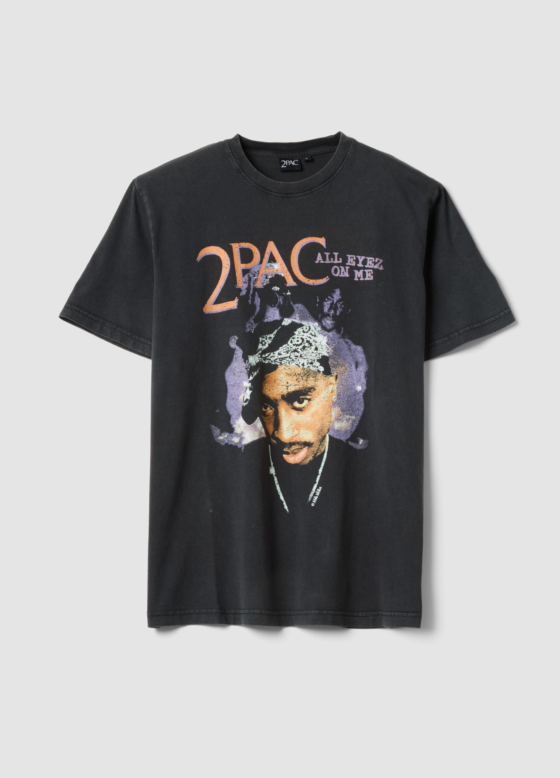 Black 2Pac print T-shirt in pure cotton, relaxed fit
