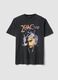 Black 2Pac print T-shirt in pure cotton, relaxed fit_0