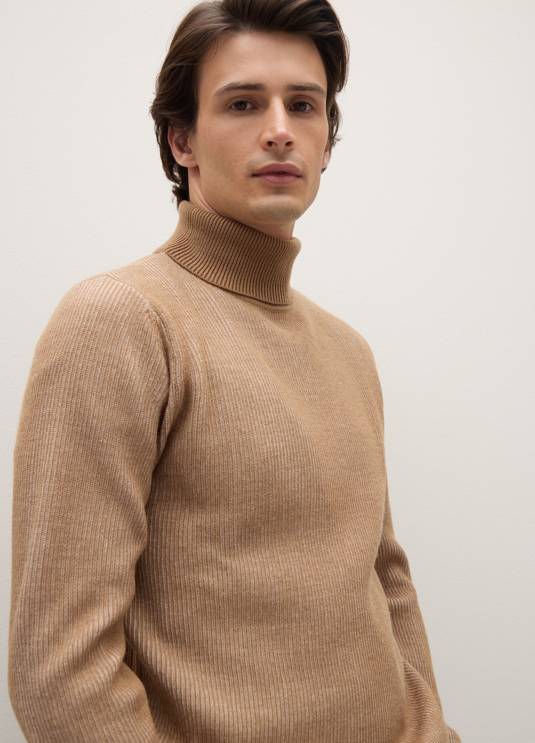 Dolcevita beige in misto lana