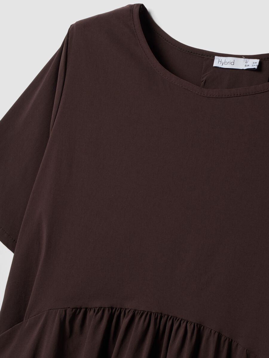 Brown midi stretch viscose dress, regular fit_5