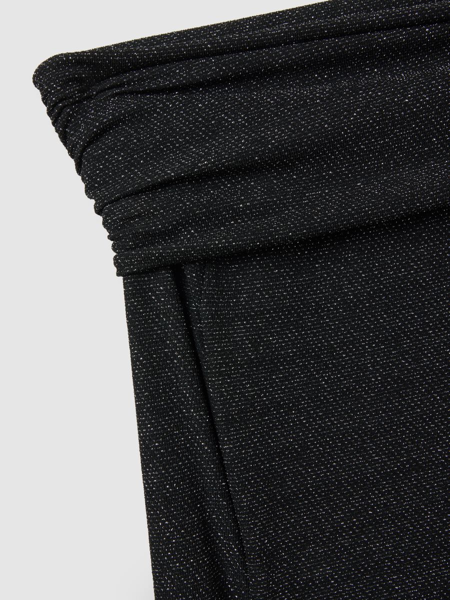 Black Long Sleeve Glitter Regular Fit Shirt_3