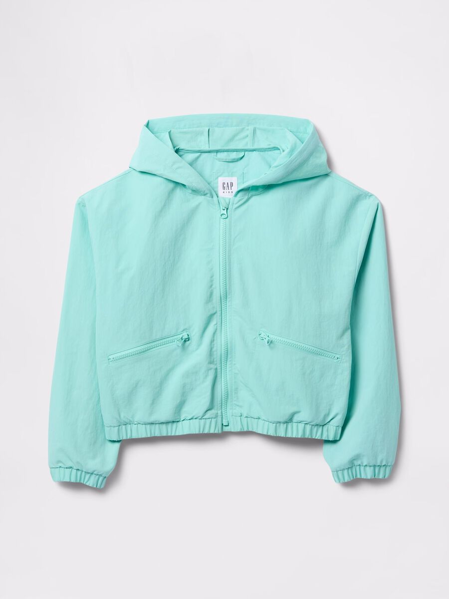 Mint green lightweight jacket with hood_4