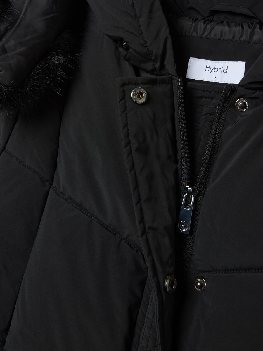 Long Black Hooded Down Jacket_5
