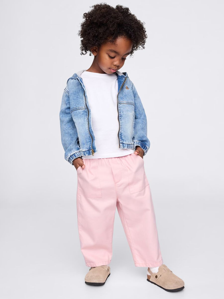 Pink wide-leg pull-on trousers_0
