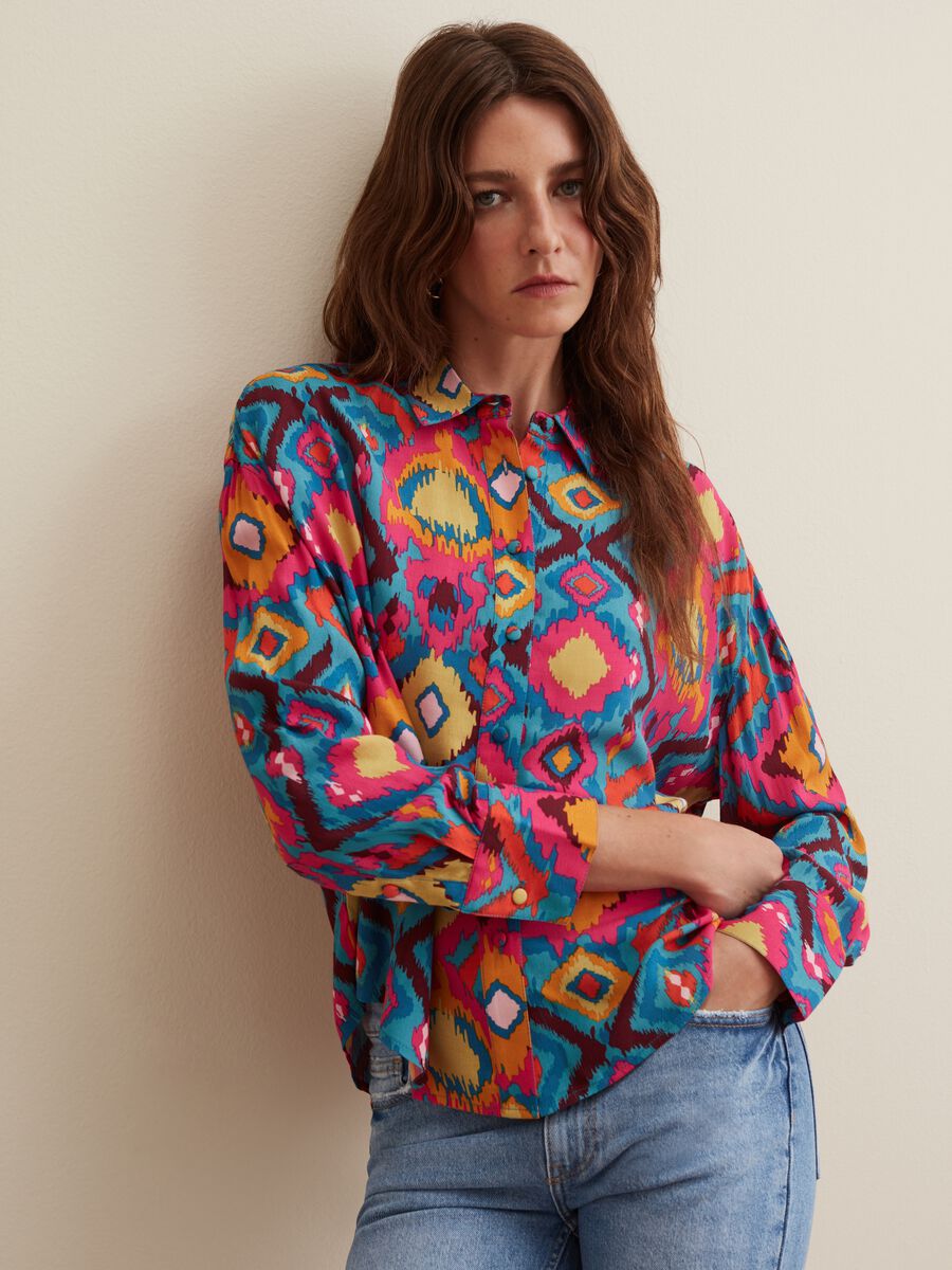 Camicia relaxed fit fantasia ikat_0