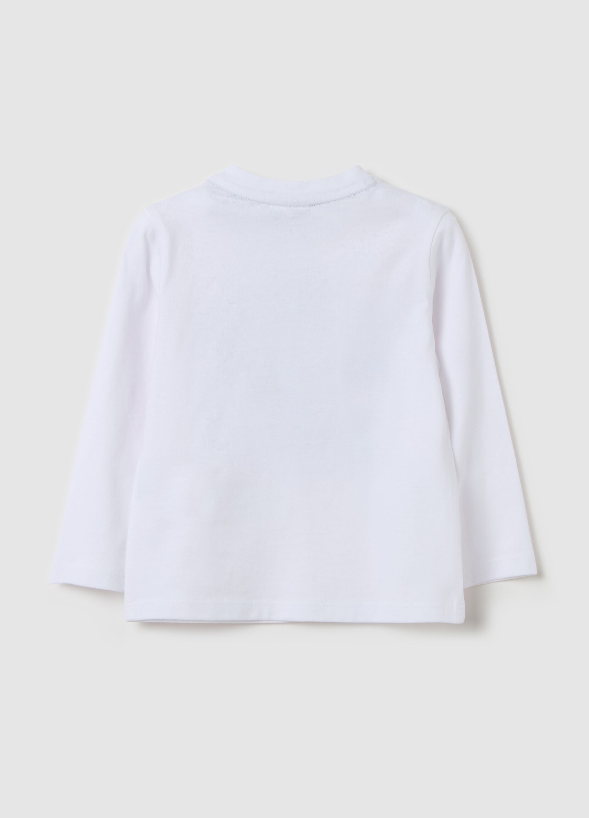 Long-sleeved cotton T-shirt with nautical print