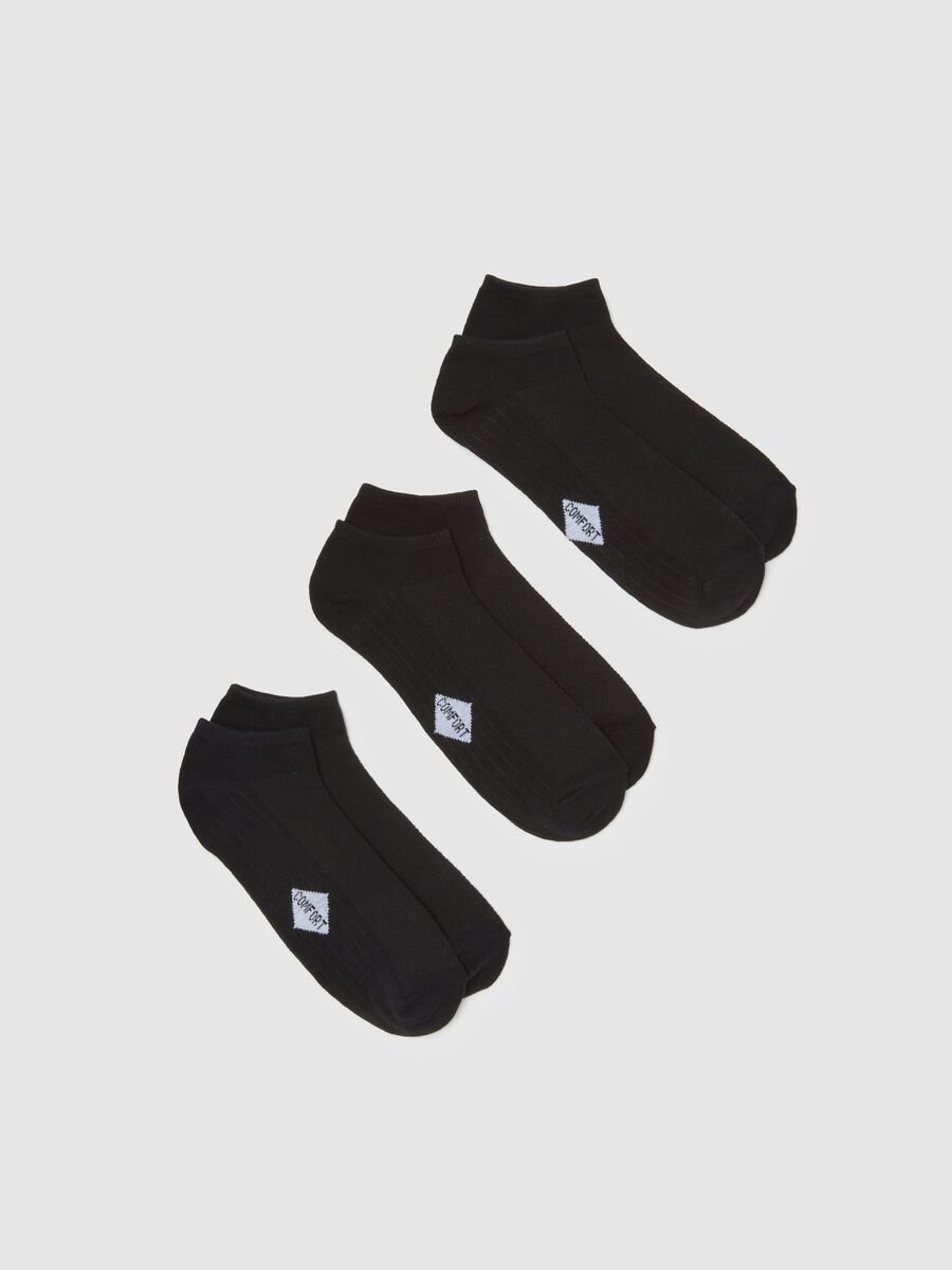 Set of short black cotton blend socks_0