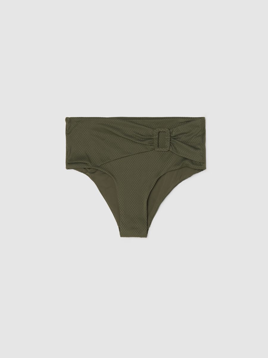 Green high-rise bikini briefs with buckle_0