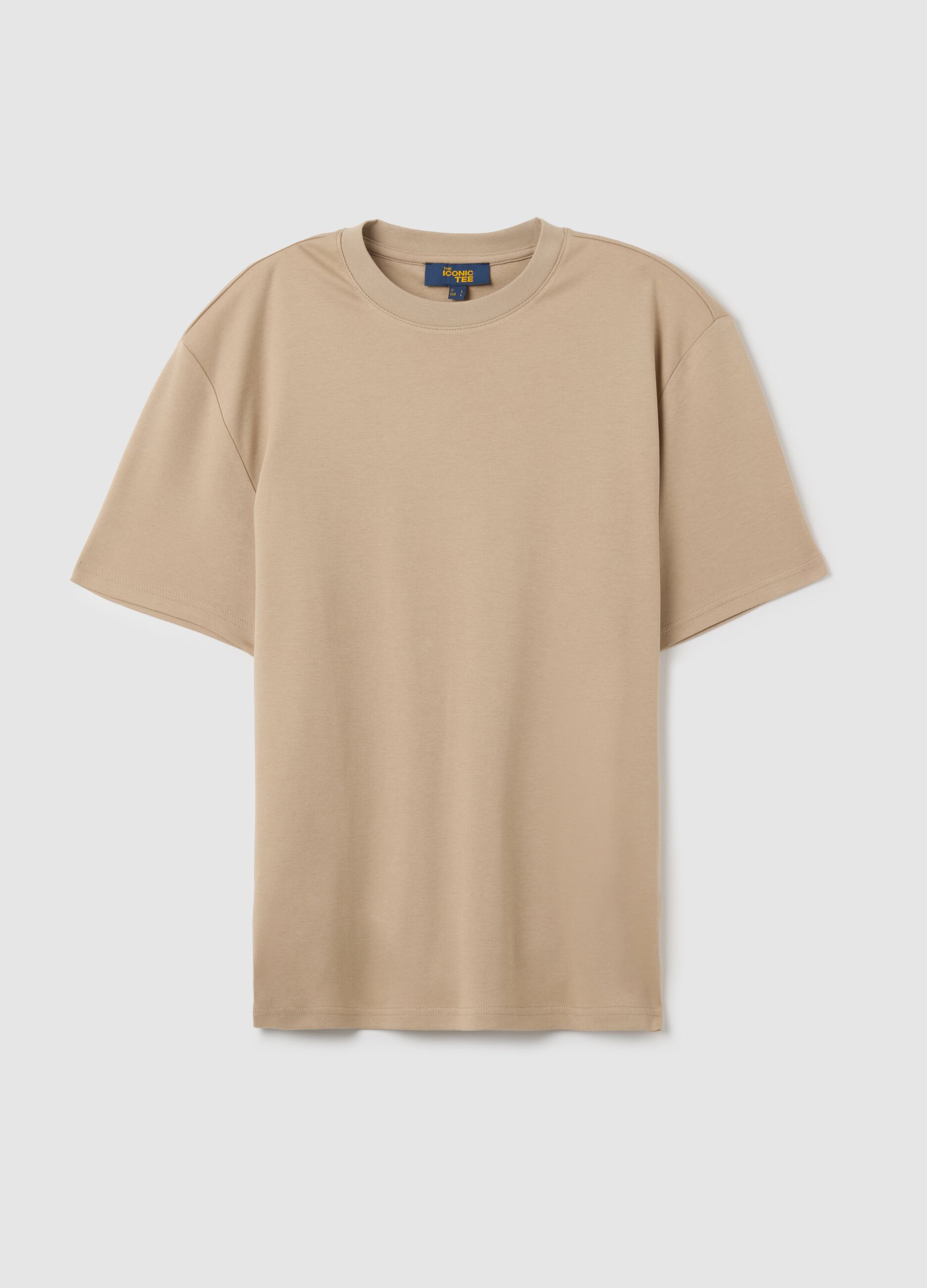 Beige Pure Cotton Relaxed Fit T-Shirt