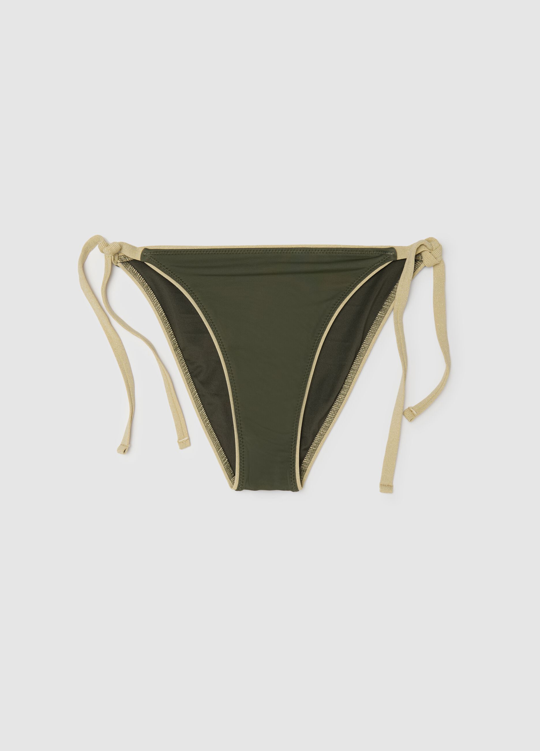 Slip bikini da donna in tessuto elasticizzato con laccetti