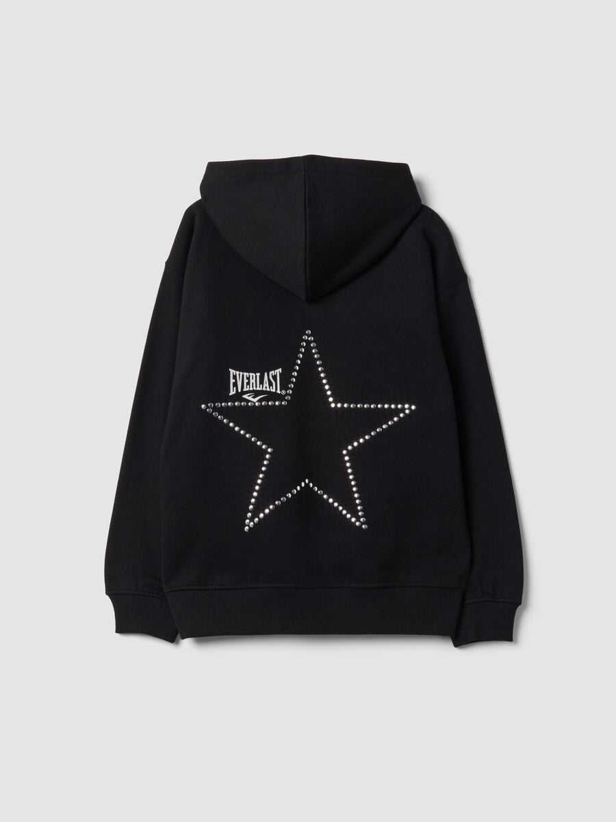 Girls&rsquo; black cotton-blend zip hoodie, regular fit_5