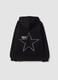 Girls&rsquo; black cotton-blend zip hoodie, regular fit_5