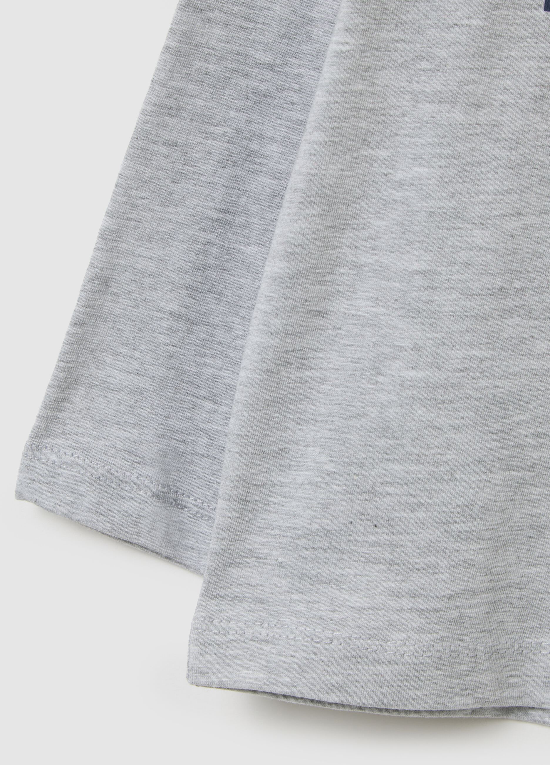 Kids' Grey Cotton T-shirt Regular Fit
