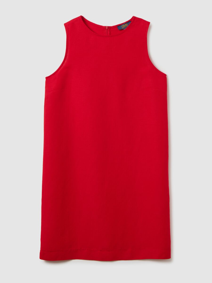 Women's red blend dress with zip_4
