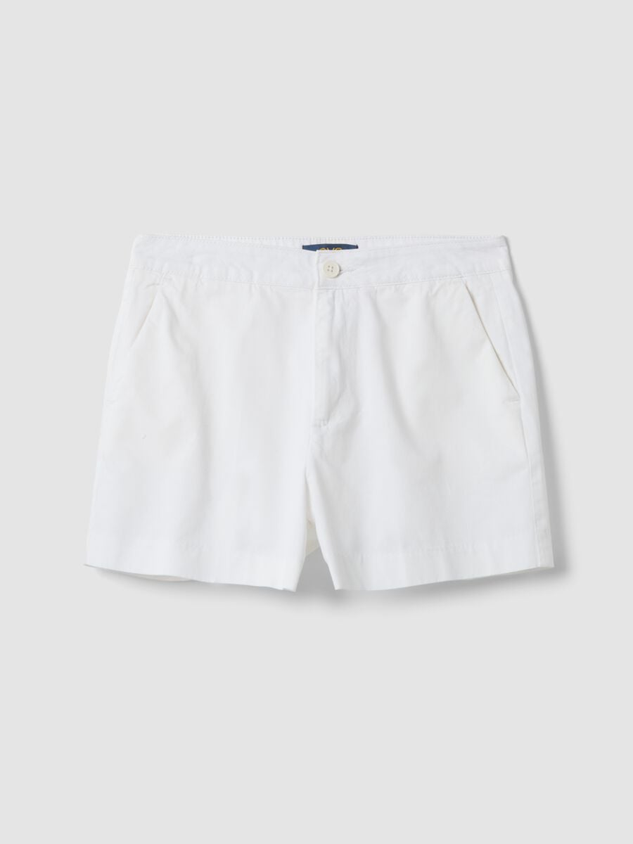 White chino shorts in pure cotton_4