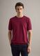 Short sleeve T-shirt in red cotton, linen and silk blend regular fit_2