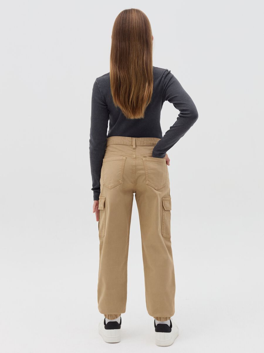 Stretch cotton cargo joggers_1