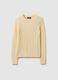 Yellow pure cotton regular fit cable knit jumper_4