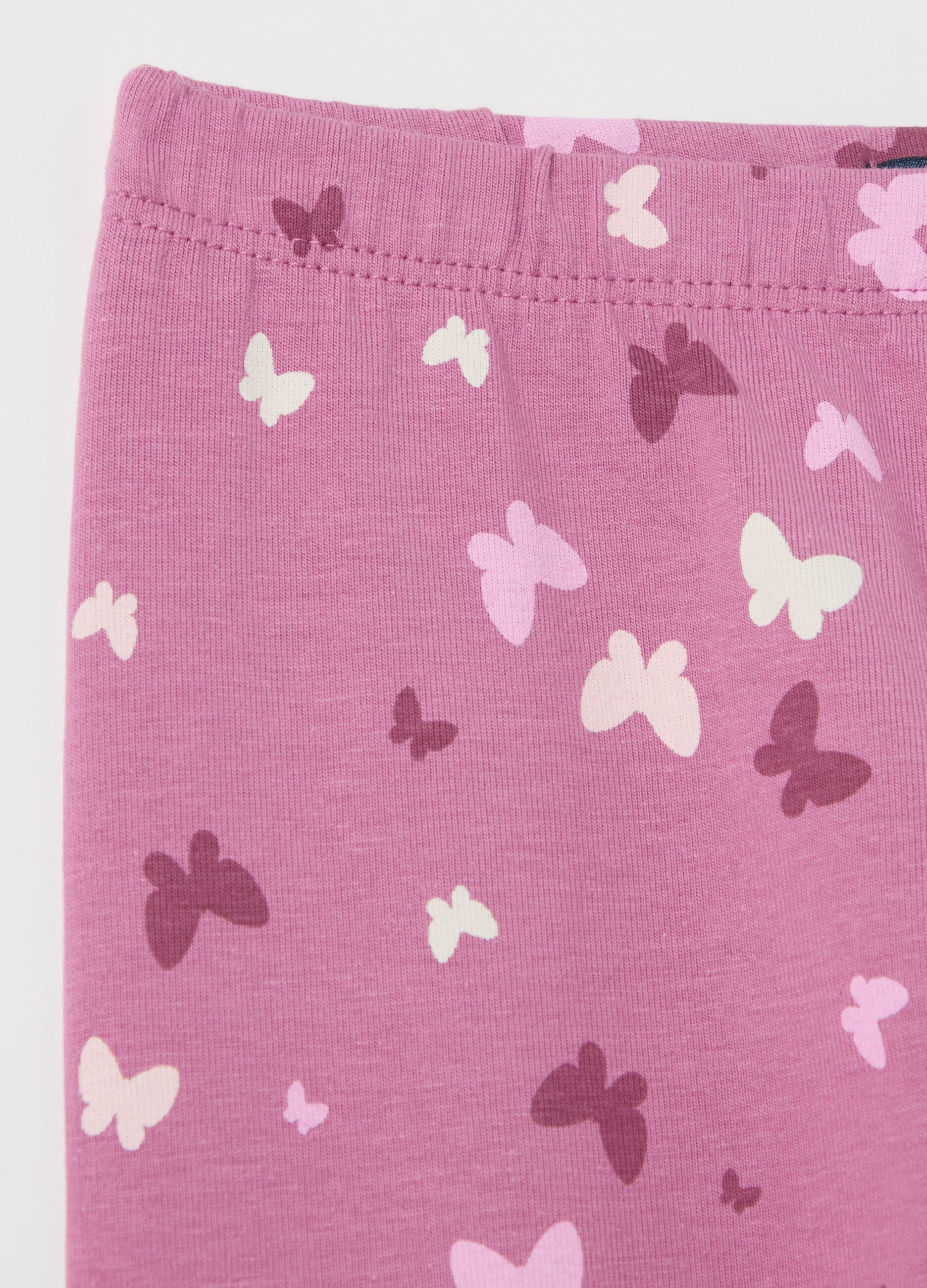Leggings a tre quarti in cotone stretch 
