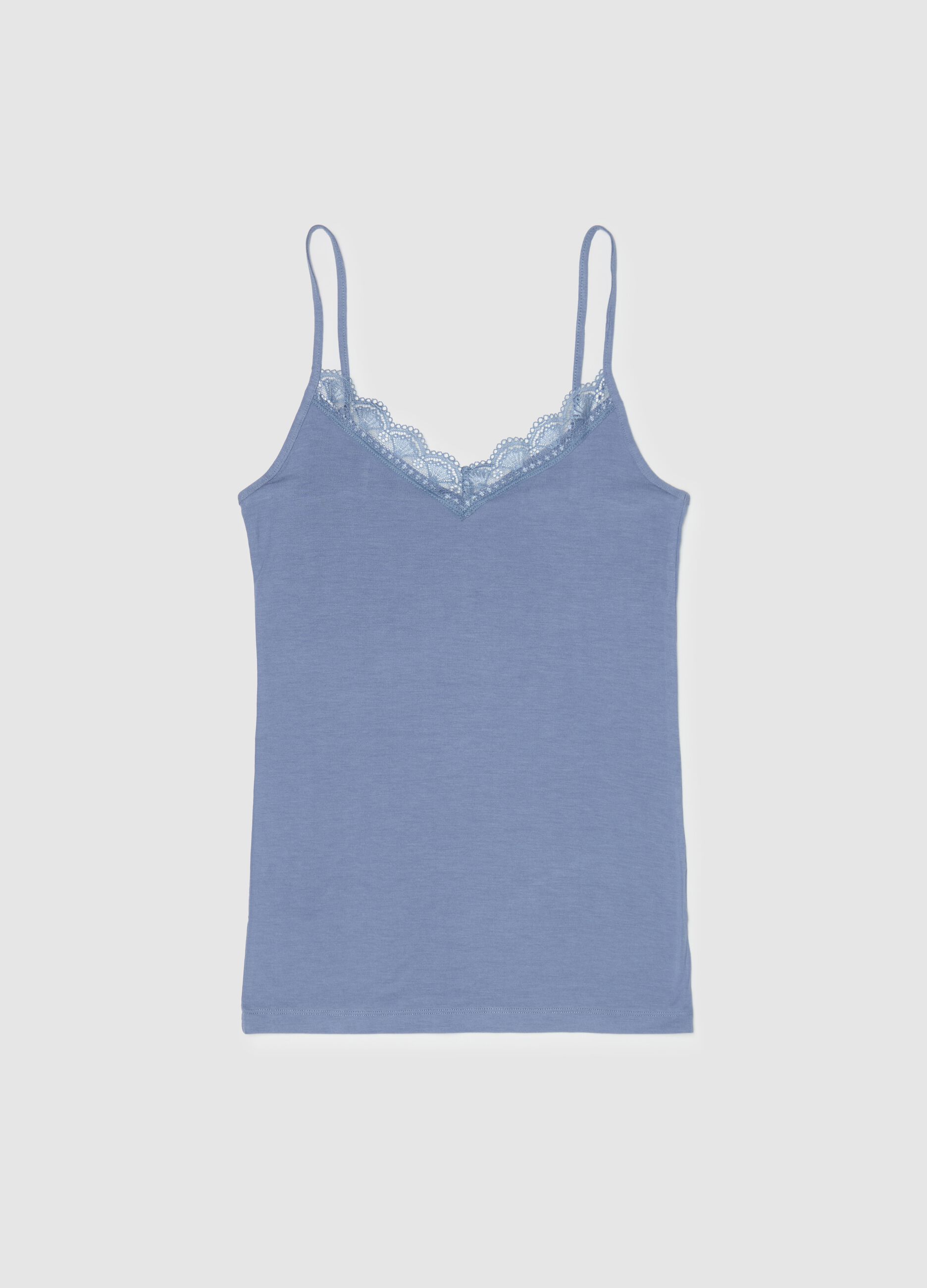 Vest with V neck and lace