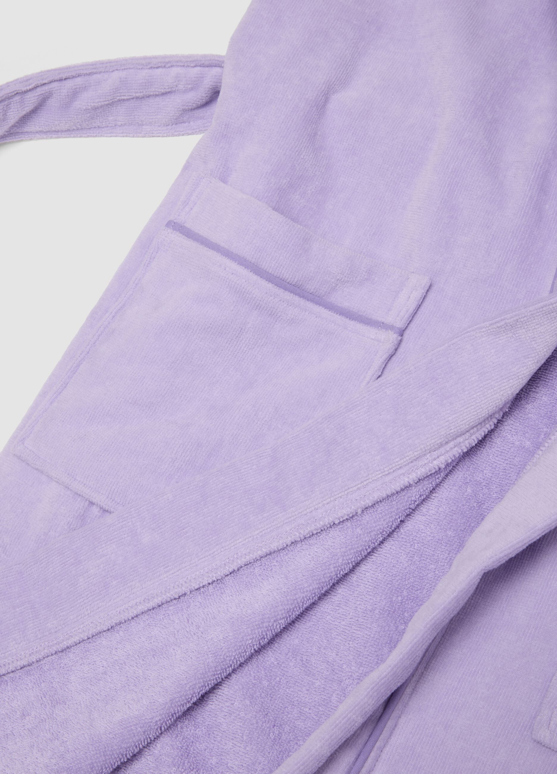 Purple organic cotton hooded bathrobe for girls