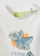 White pure cotton T-shirt for kids regular fit with dinosaurs_3